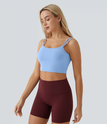 Double Straps Cropped Yoga Tank Top