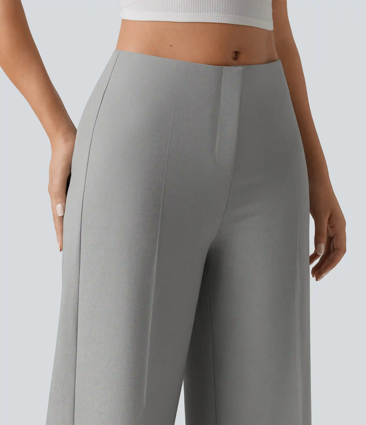 Low Rise Wide Leg Baggy Work Tailored Pants with Pockets
