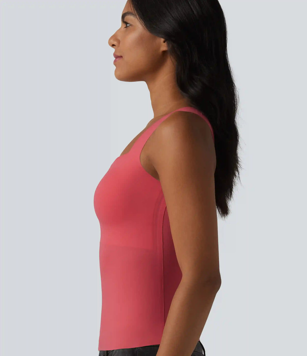 Square Neck Built-in Bra Casual Tank Top B-E Cups