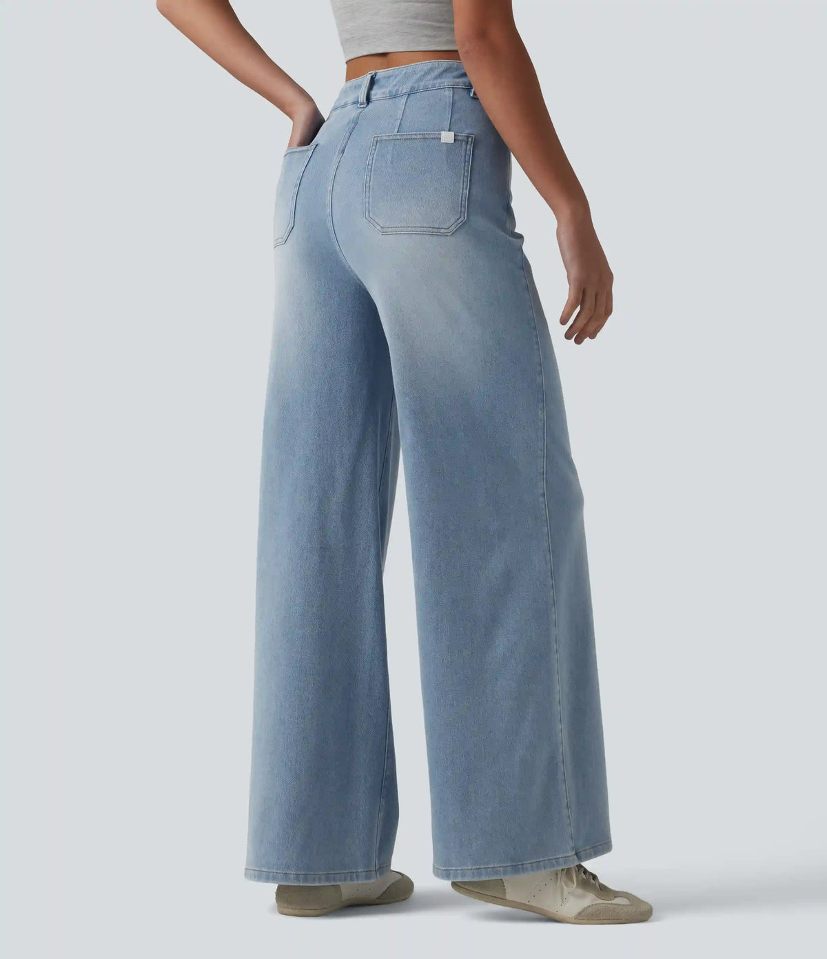 Halara Flex™ High Waisted Tummy Control Wide Leg Casual Jeans with Pockets