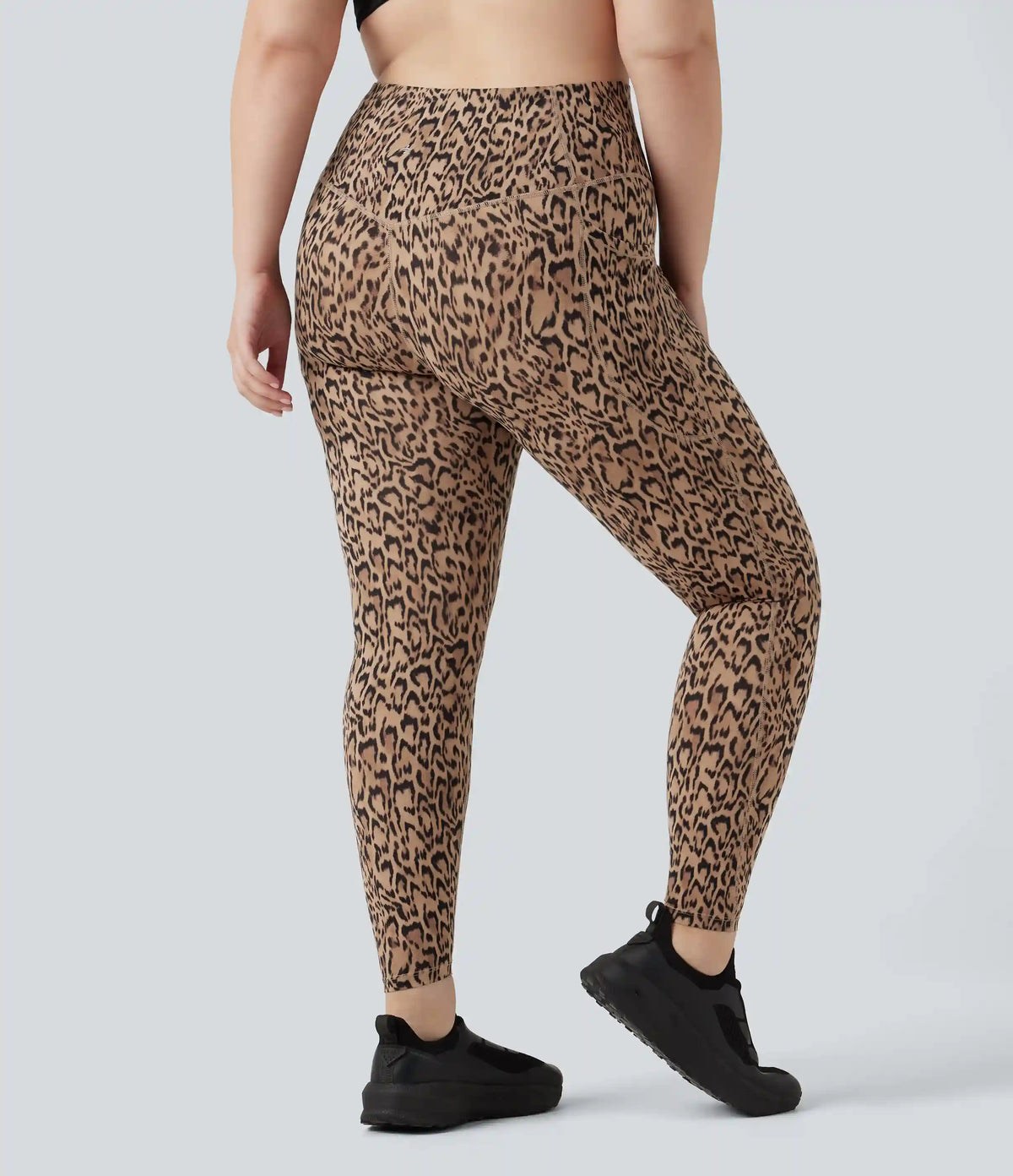Plus Size Halara UltraSculpt™ Leopard Print High Waisted Tummy Control Yoga Leggings with Pockets