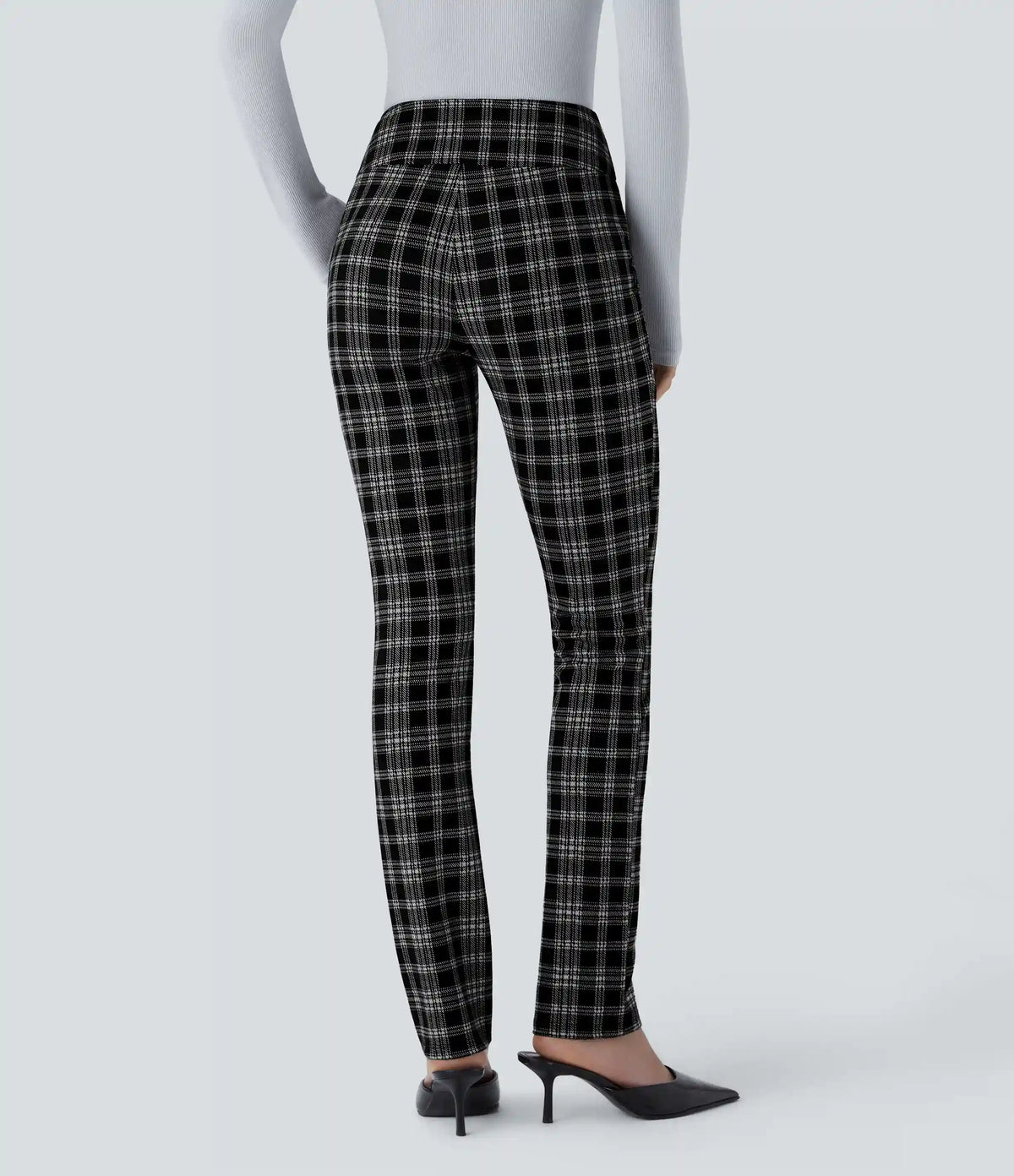 Halara Flex™ High Waisted Houndstooth Plaid Skinny Work Pants with Pockets