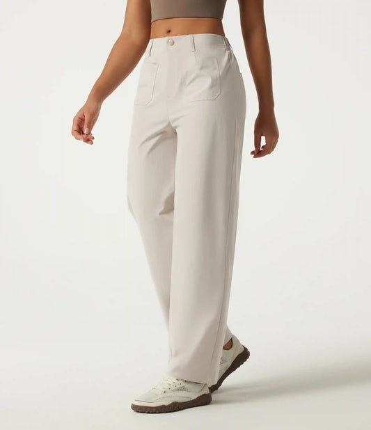 Mid Rise Straight Leg Hiking Pants with Pockets