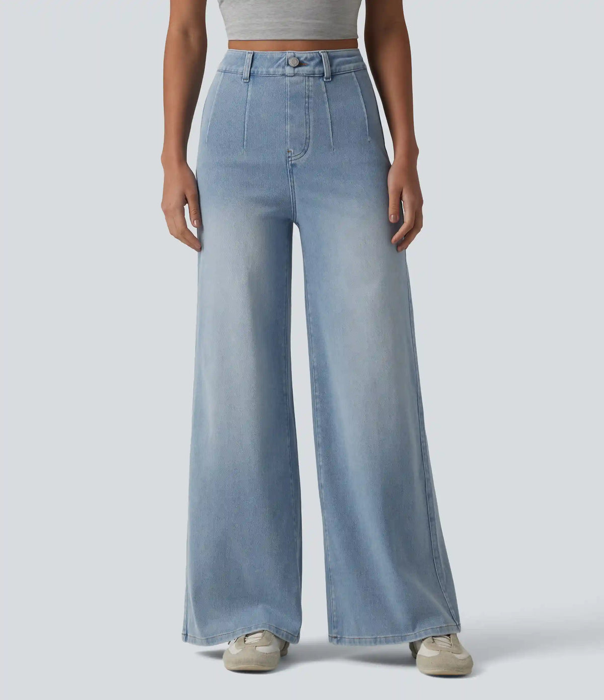 Halara Flex™ High Waisted Tummy Control Wide Leg Casual Jeans with Pockets