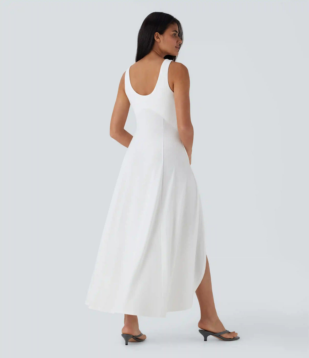 U Neck Flowy Maxi Casual Tank Dress