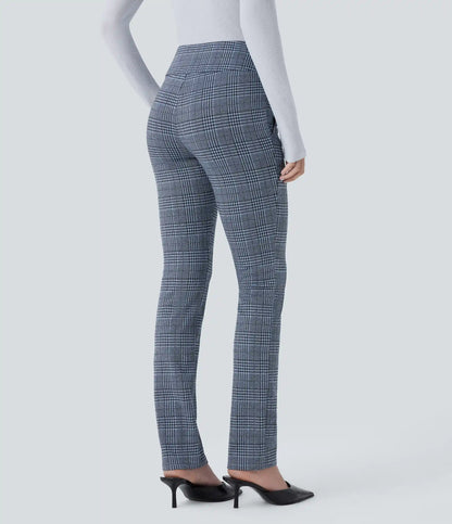 Halara Flex™ High Waisted Houndstooth Plaid Skinny Work Pants with Pockets