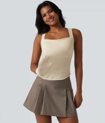Square Neck Built-in Bra Casual Tank Top B-E Cups