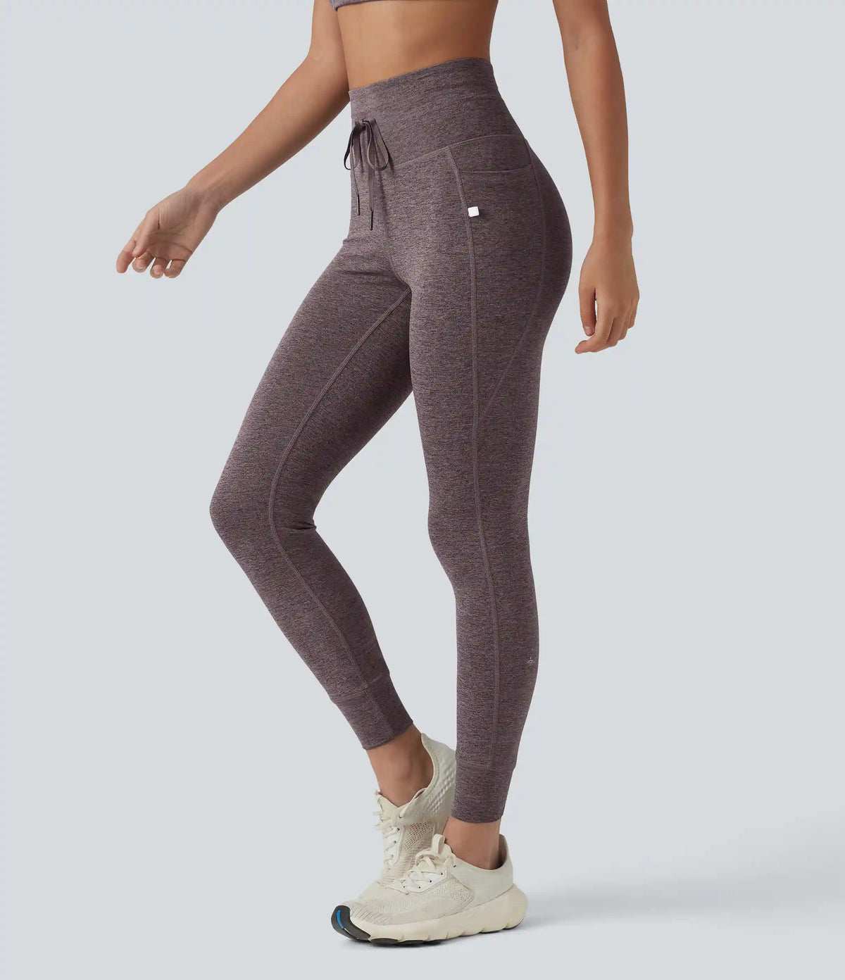 Halara UltraSculpt™ Heathered High Waisted Drawstring Quick Dry Yoga 7/8 Leggings with Pockets