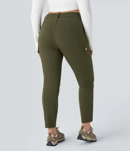 DayStretch High Waisted Zipper Pockets Solid Slim Hiking Plus Size Cargo Pants
