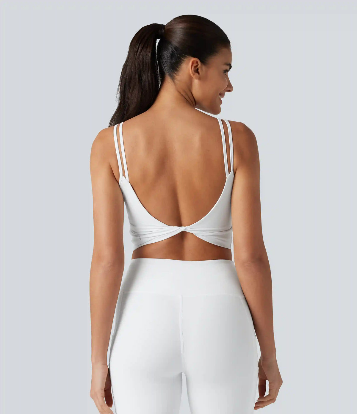 Halara UltraSculpt™ Double Straps Twisted Backless Cropped Yoga Tank Top