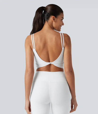 Halara UltraSculpt™ Double Straps Twisted Backless Cropped Yoga Tank Top