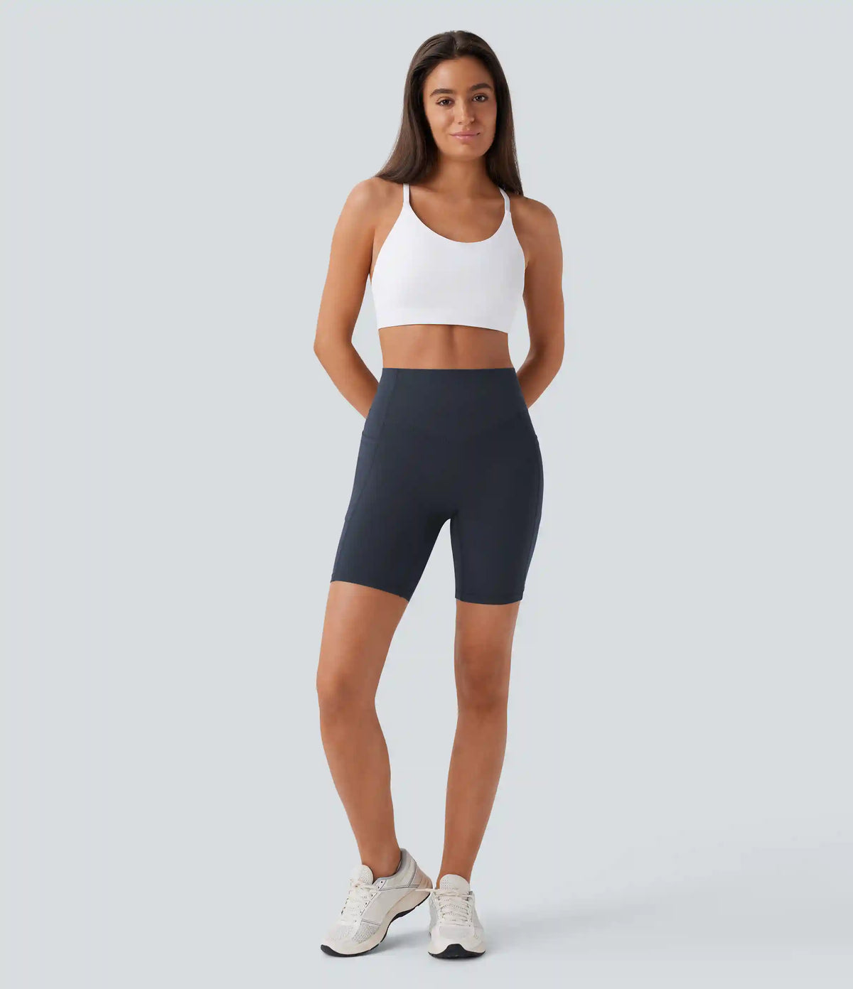 Halara UltraSculpt™ High Waisted Scrunch Butt Lifting Tummy Control Side Pocket Shaping Workout Biker Shorts 7''