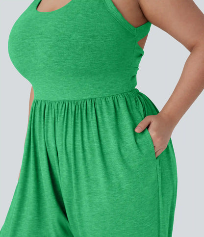 Harem Casual Plus Size Jumpsuit with Pocket-Easy Peezy Edition