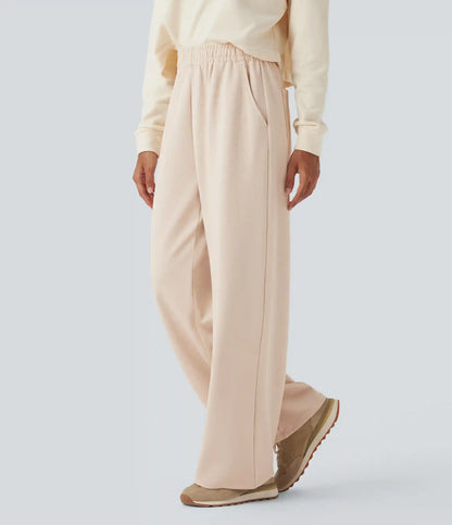 Mid Rise Straight Leg Workout Pants with Pockets