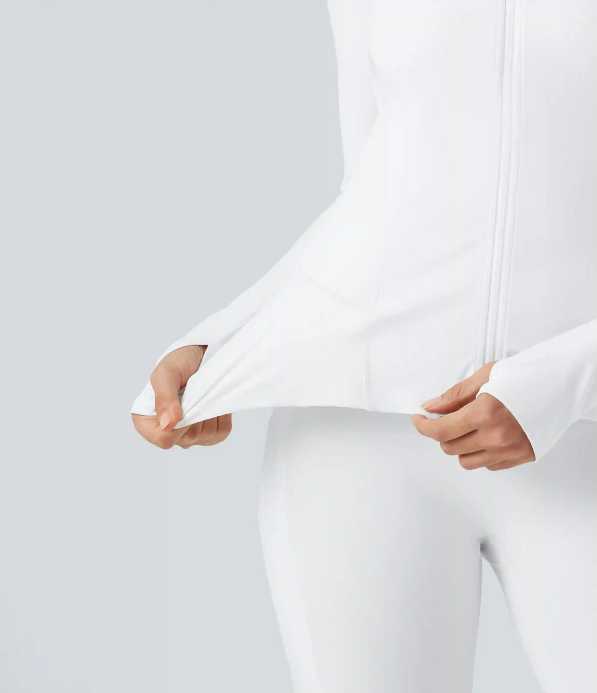 Halara UltraSculpt™ Push-Up Long Sleeve Thumb Hole Zipper Ruffle Hem Yoga Curvy Jacket