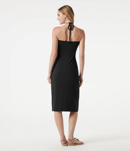 Halter Tie Back Midi Dress with Pockets
