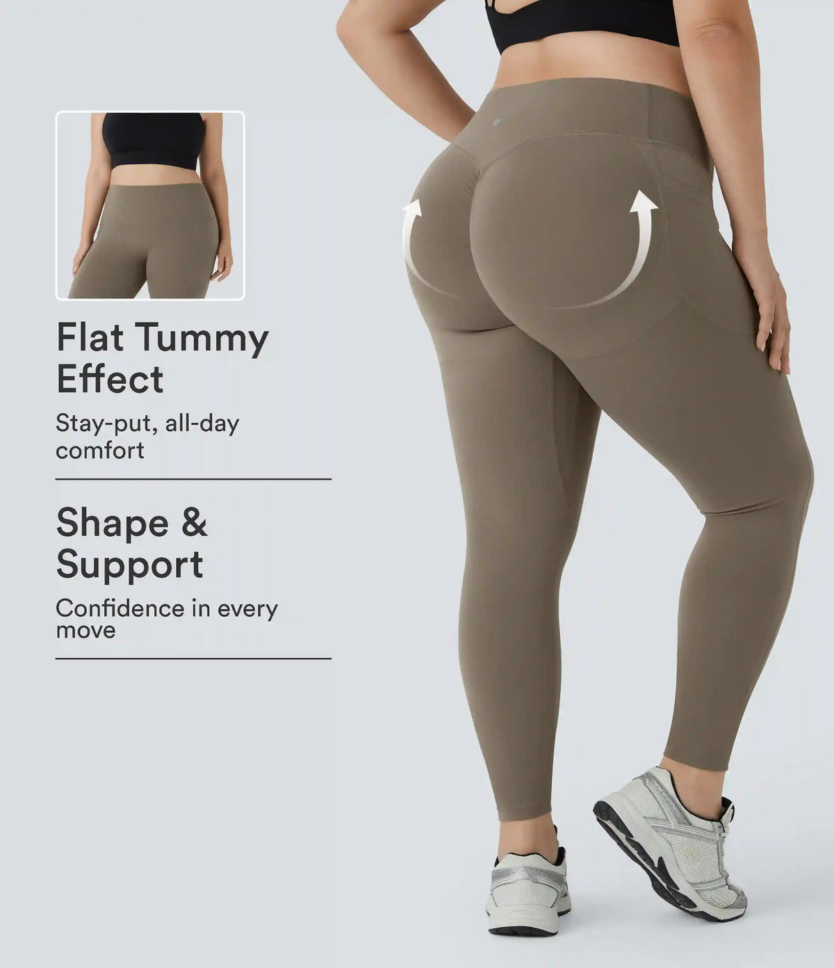 Halara UltraSculpt™ High Waisted Scrunch Butt Lifting Tummy Control Pocket Shaping Training Plus Size Leggings