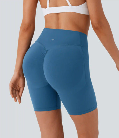 Halara UltraSculpt™ High Waisted Scrunch Butt Lifting Tummy Control Side Pocket Shaping Workout Biker Shorts 7''