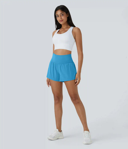 SoftlyZero™ Airy Super High Waisted 2-in-1 InstantCool Yoga Shorts with Pockets
