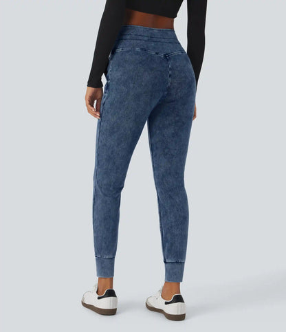 Halara Flex™ High Waisted Drawstring Pocket Washed Casual Jeans