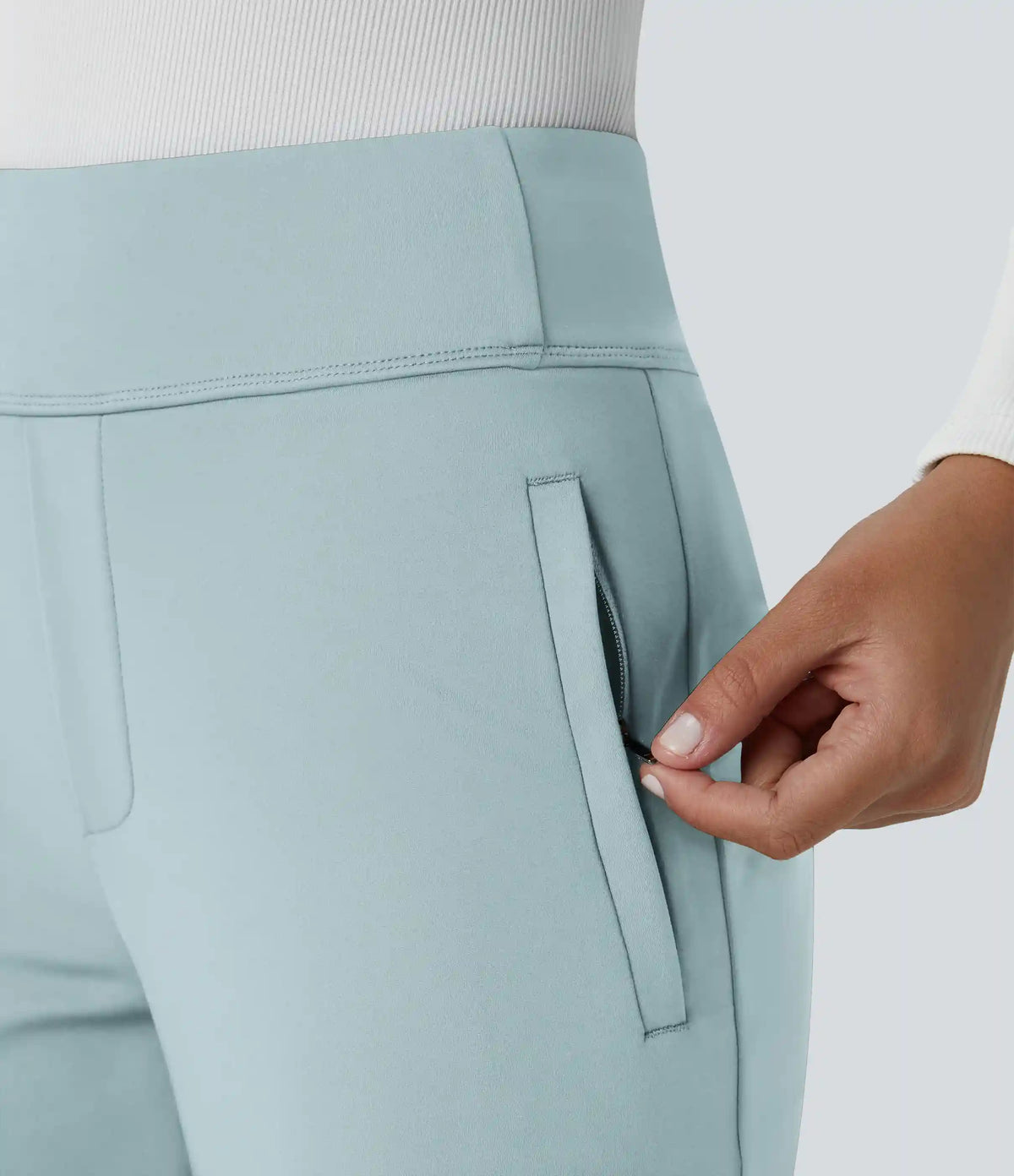 Halara Flex™ DayStretch Mid Rise Side Zipper Pocket Work Flare Pants