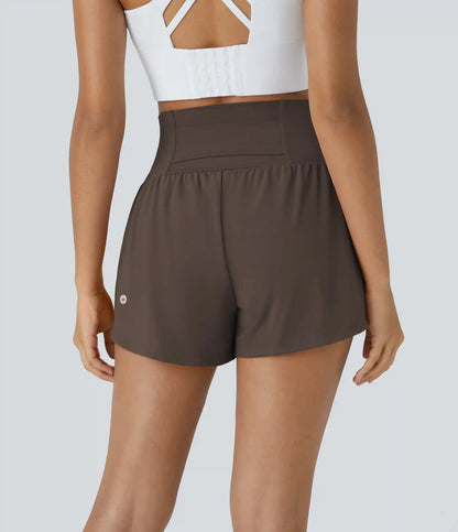 SoftlyZero™ Airy Super High Waisted 2-in-1 InstantCool Yoga Shorts with Pockets