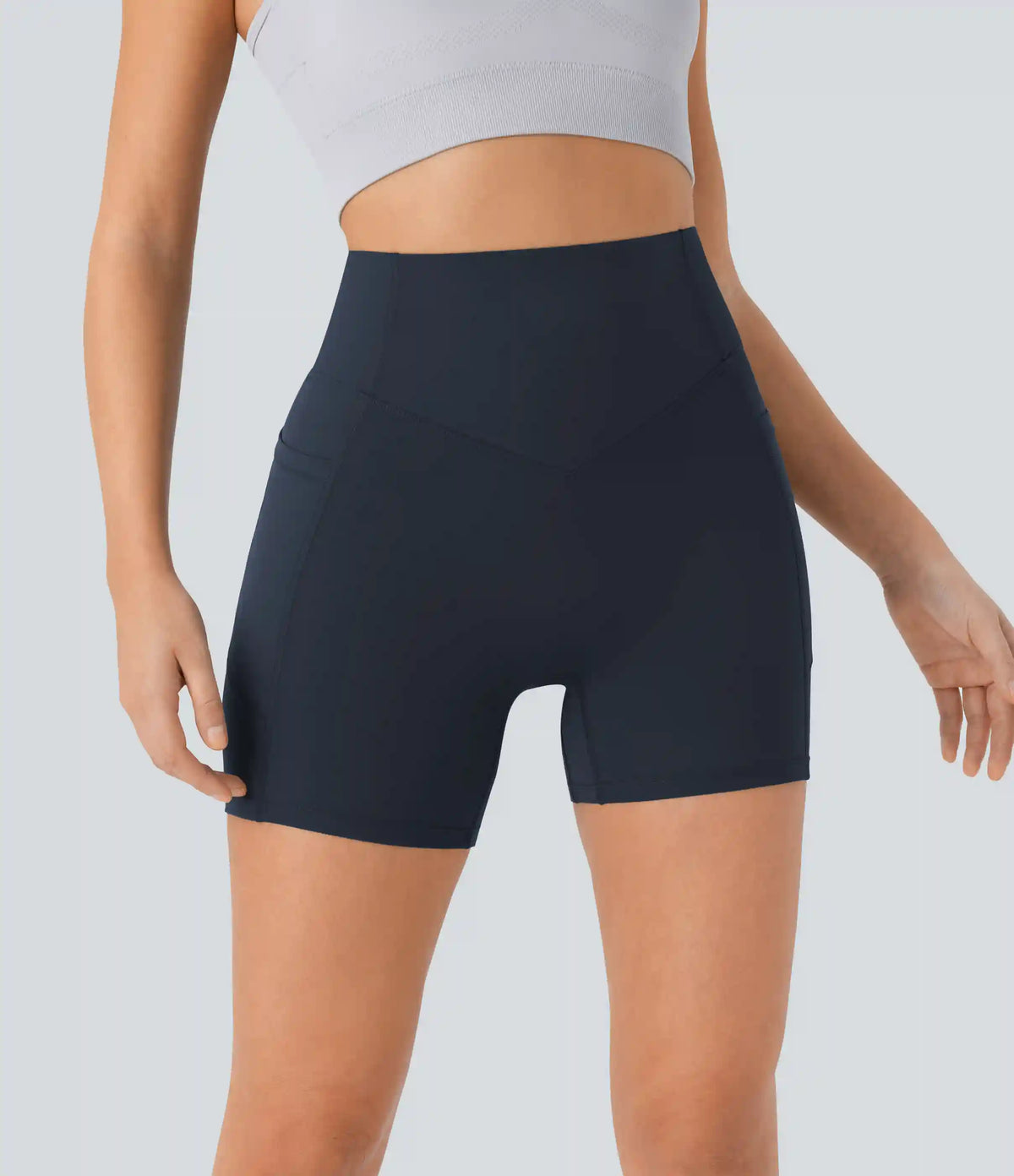 Halara UltraSculpt™ High Waisted Scrunch Butt Lifting Tummy Control Pocket Shaping Workout Biker Shorts 5''