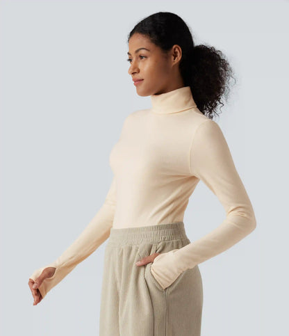 Halara HeatCore Turtleneck Long Sleeve Thumb Hole Casual Warming Top