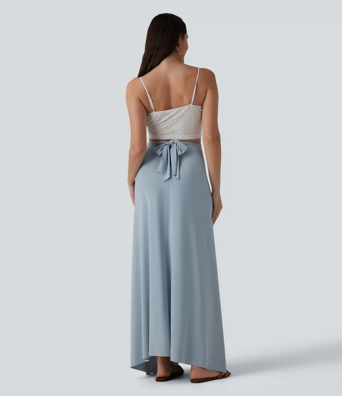 V Neck Tie Back Maxi Dress