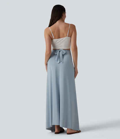 V Neck Tie Back Maxi Dress