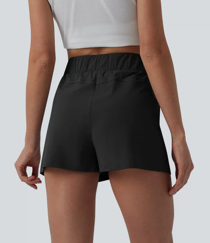 High Waisted Drawstring Quick Dry InstantCool Running Shorts 2.5'' with Pockets-UPF40+