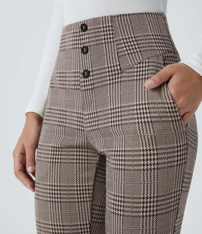 Halara Flex™ High Waisted Houndstooth Plaid Skinny Work Pants with Pockets