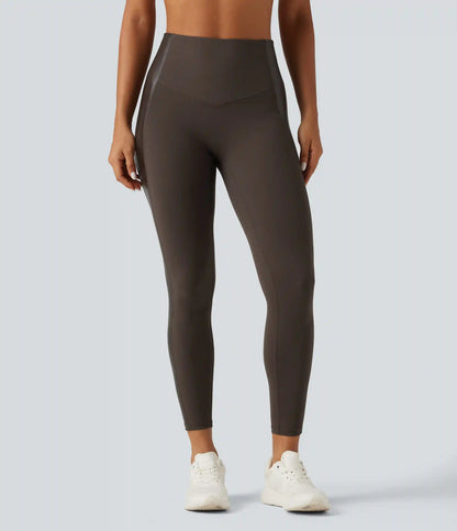 Halara UltraSculpt™ High Waisted Stretchy PU Tummy Control Yoga Leggings with Pocket