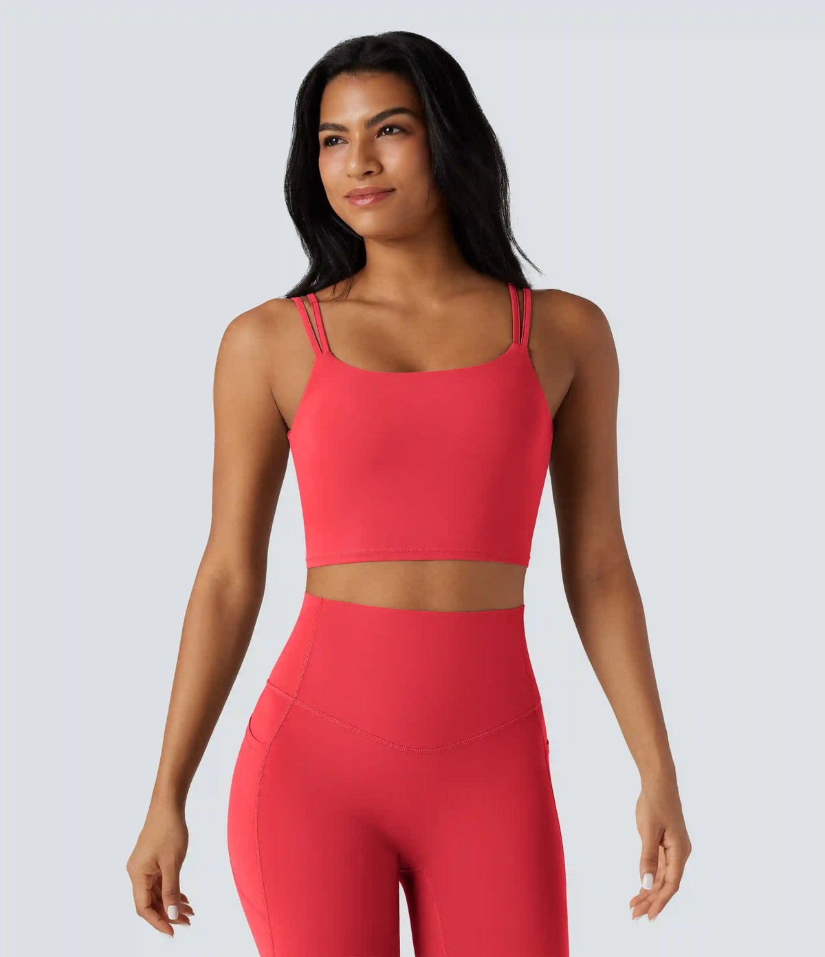 Halara UltraSculpt™ Double Straps Twisted Backless Cropped Yoga Tank Top