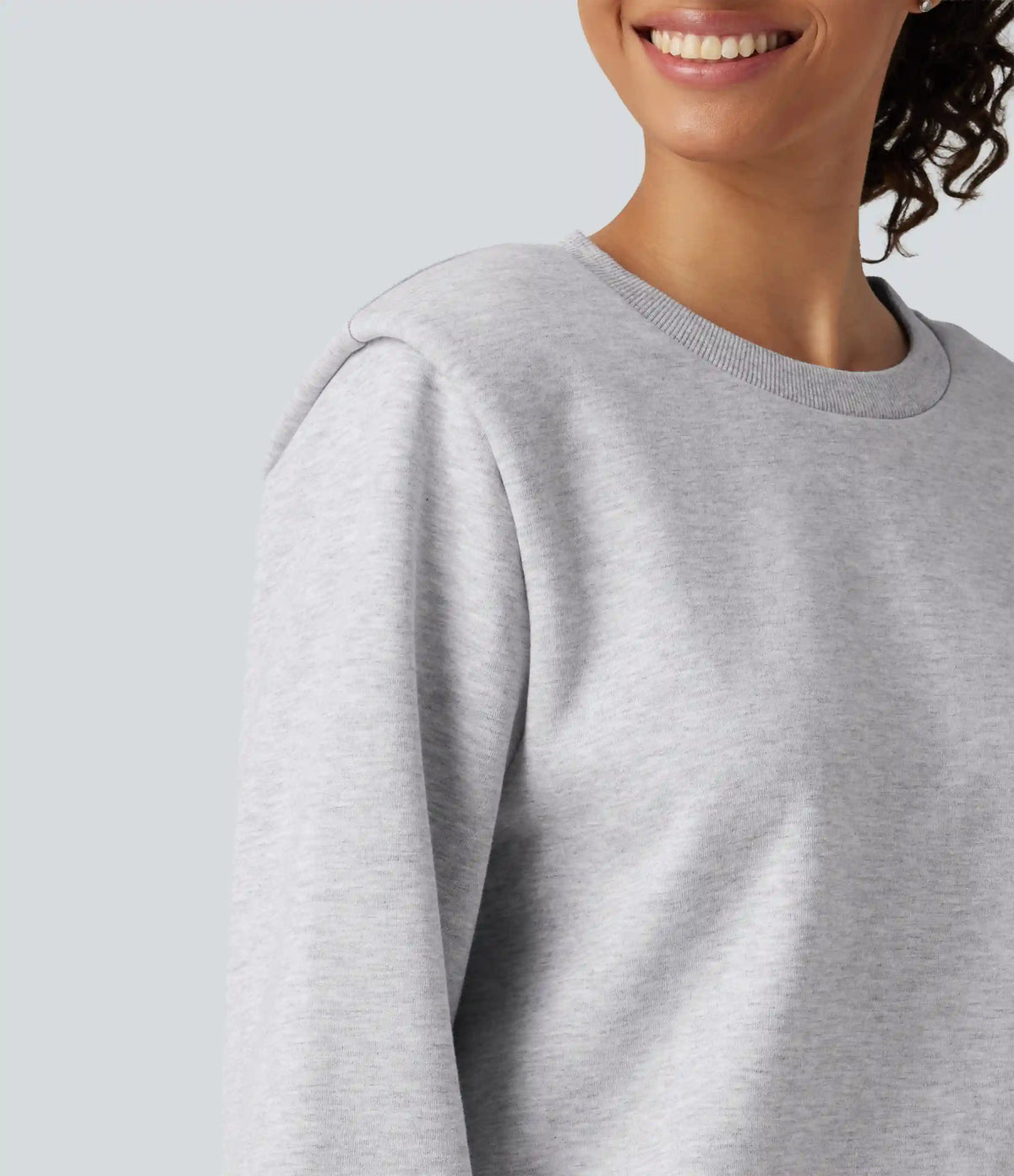 Round Neck Long Sleeve Casual Cotton Sweatshirt