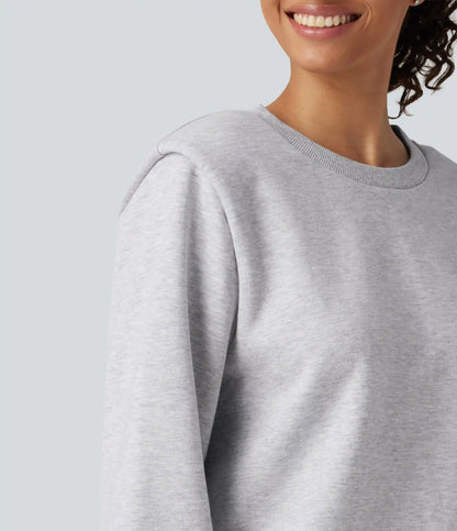 Round Neck Long Sleeve Casual Cotton Sweatshirt