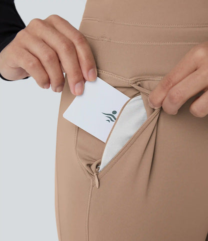 SoftlyZero™ Plush High Waisted Drawstring Pocket Plain Full Length Joggers