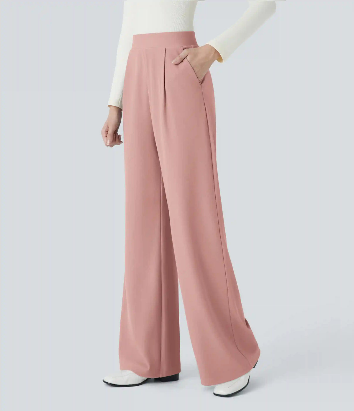 Halara Flex™ High Waisted Body Sculpt Waist-Slimming Pocket Wide Leg Micro Waffle Work Pants