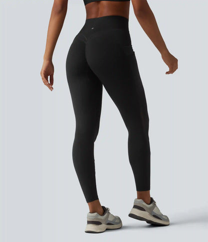 Halara UltraSculpt™ High Waisted Tummy Control Scrunch Contrast Mesh Training 7/8 Leggings with Pockets