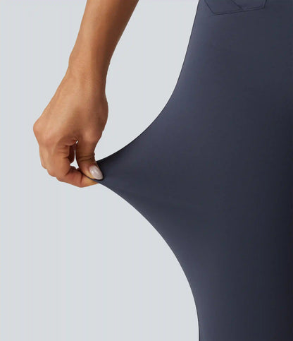 High Waisted InstantCool Quick Dry Flare Golf Pants with Pockets-UPF50+