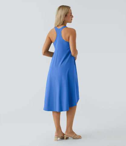 Breezeful™ RacerPocket High Low Flowy Midi Quick Dry Casual Dress