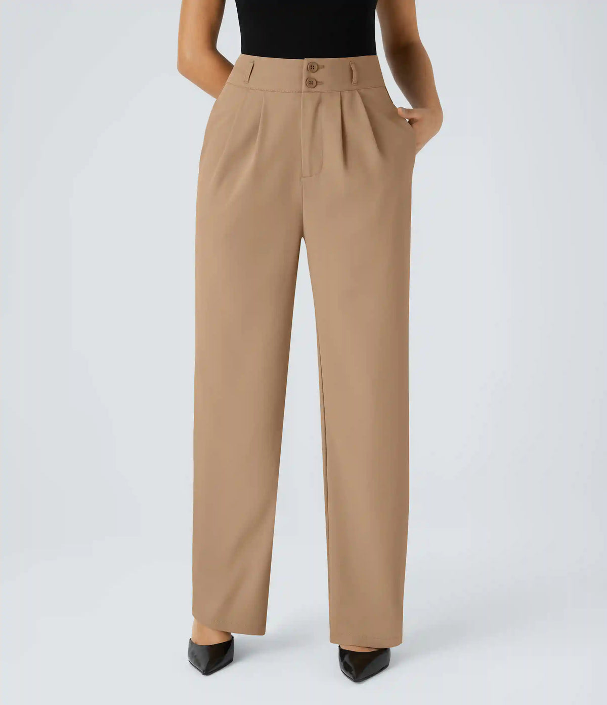 Halara Flex™ High Waisted Zipper Pocket Shirred Straight Leg Work Pants