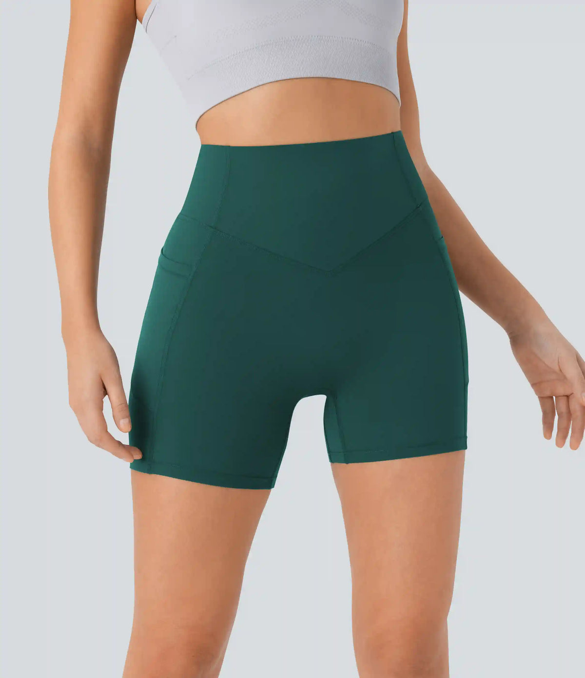 Halara UltraSculpt™ High Waisted Scrunch Butt Lifting Tummy Control Pocket Shaping Workout Biker Shorts 5''