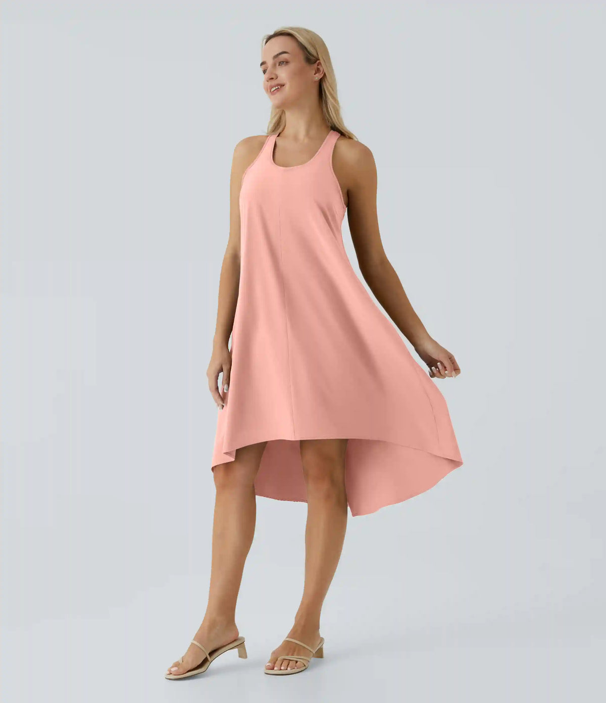 Breezeful™ RacerPocket High Low Flowy Midi Quick Dry Casual Dress
