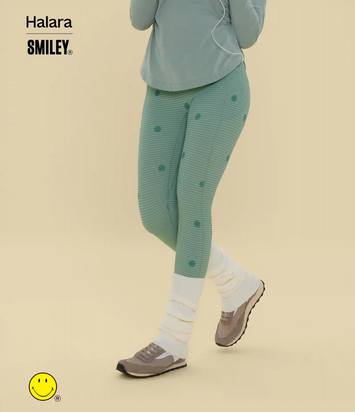 Halara X Smiley® Halara UltraSculpt™ Stripe Print High Waisted Scrunch Butt Lifting Tummy Control Training Leggings with Pockets