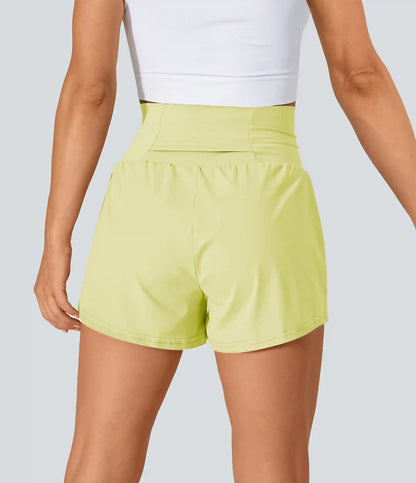SoftlyZero™ Airy Super High Waisted 2-in-1 InstantCool Yoga Shorts with Pockets