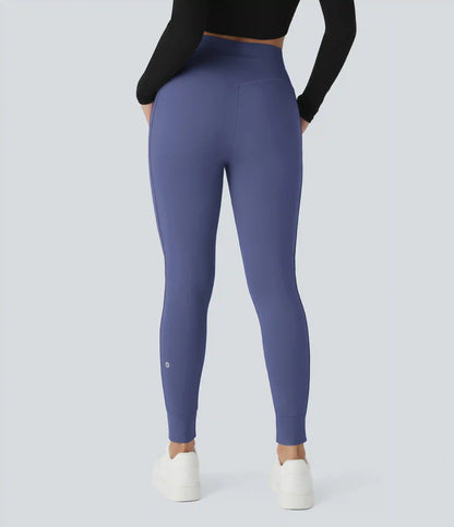 SoftlyZero™ Plush High Waisted Drawstring Pocket Plain Full Length Joggers