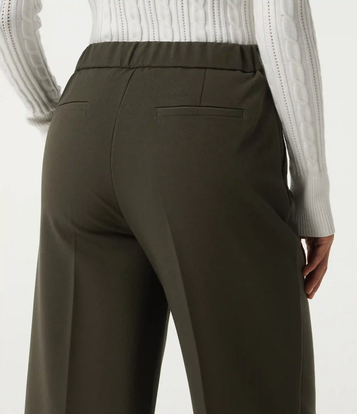 Mid Rise Straight Leg Work Pants with Pockets
