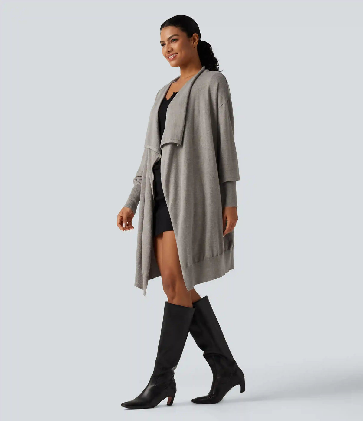 Long Sleeve Open Front Work Cardigan