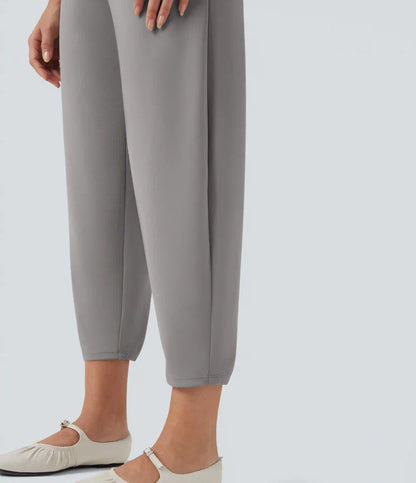 Halara Flex™ Mid Rise Tapered Crepe Work Pants with Pockets